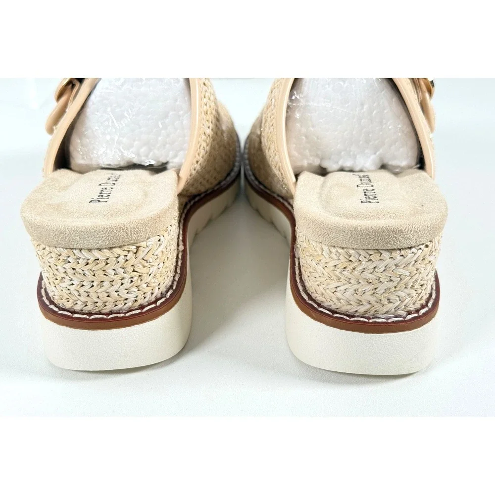 Pierre Dumas Expand 2 Gold Combo Wedge Slide Sandals New Sz 10 M